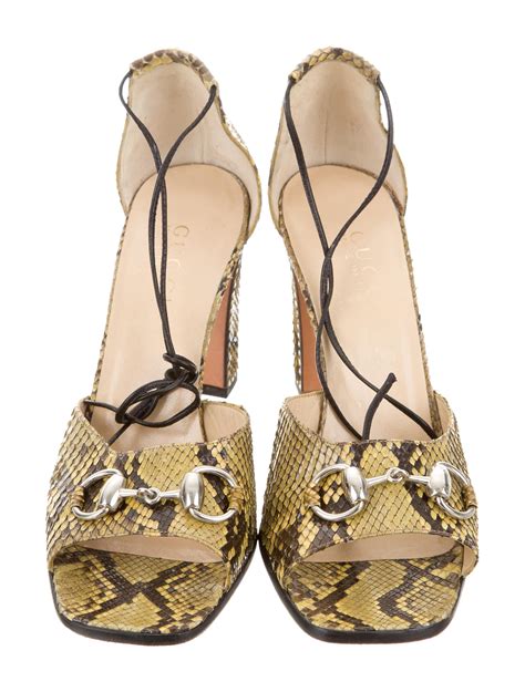 gucci faux water snake heels